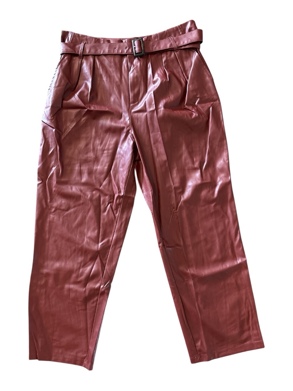 Who What Wear Women’s Faux Leather Chinos - Brick Ref